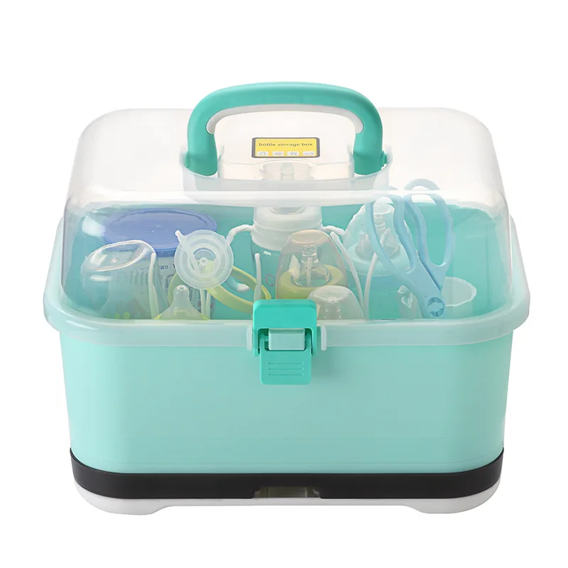 

Large Size BABY'S Feeding Bottle Storage Box Baby Supplies with Dustproof Drying Milk Box Tableware Water Draining Drying Rack