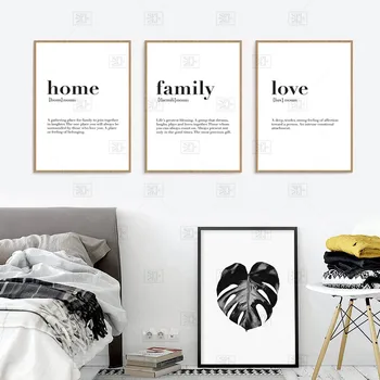 

Nordic Style Family Wall Art Love Posters and Prints Minimalist Canvas Painting For Living Room Home Decor