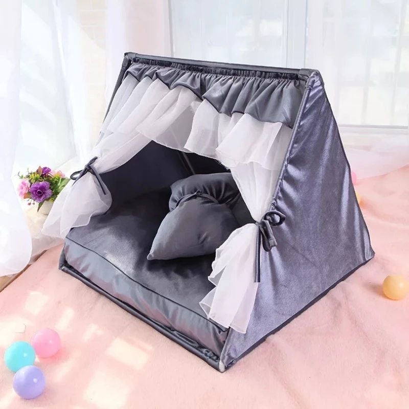 

Mini Dog Bed Dual Use Warm Luxury Sleeping Tent Pad For Pet Non-Slip Breathable Washable Tent