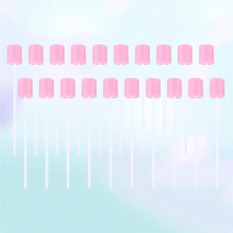 Одноразовые мягкие розовые губки для рта 200 шт. практичные зубные тампоны