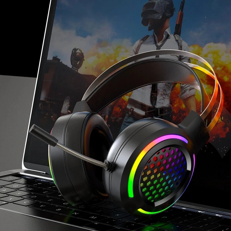 Cosbary auriculares para juegos, auriculares con cable auricular con micrófono función de reducción de ruido de sonido envolvente, adecuado para PC PS4 Xbox