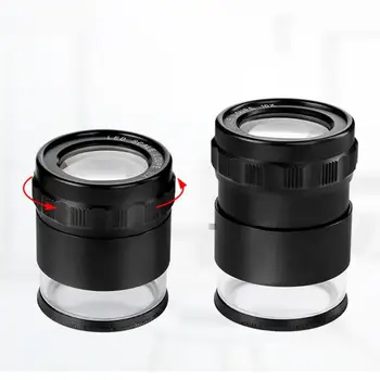 

10X High Magnification Mini Pocket Magnifier with LED Light Handheld Coin Stamps Jewelry Loupe Jewelry Loupe Inspection Tool