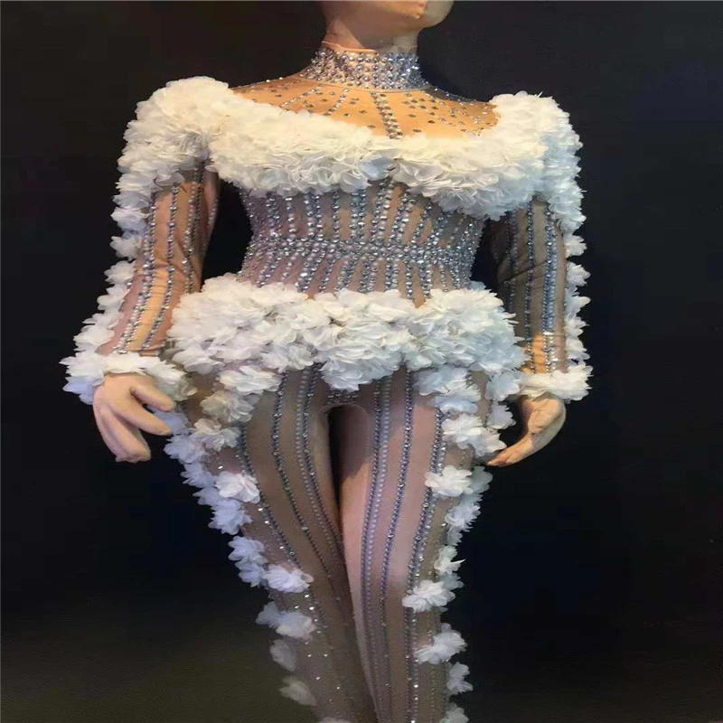 white rhinestone jumpsuit