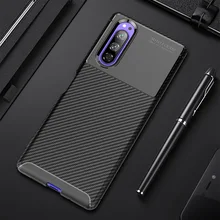 Чехол из углеродного волокна для Sony Xperia 5 чехол с алмазной сеткой