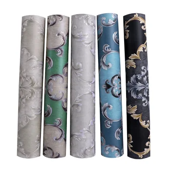 

European style 3 D stereo living room bedroom background wallpaper luxury high-grade non-woven damascus wallpape