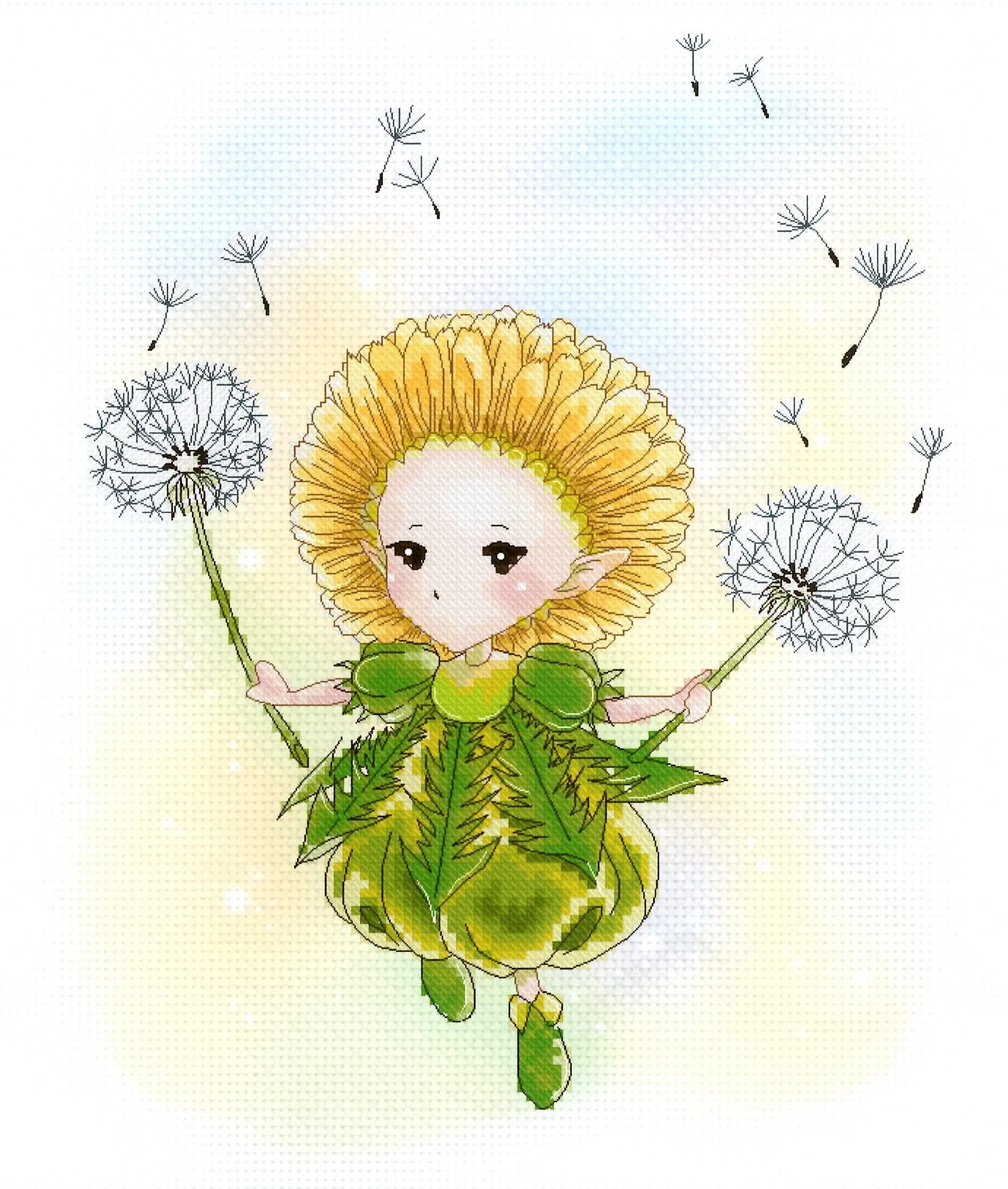 

tt Rabbit and fox with love cross stitch kit Animal cotton thread Love lock canvas stitching embroidery Dandelion Elves