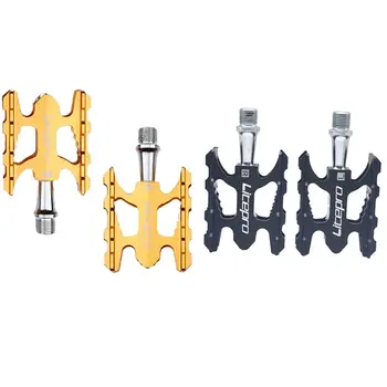 

Litepro 2 Pcs Bike Pedals Aluminum Alloy Ultralight Bearing Pedal K3 Black & Gold