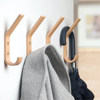 

10 Styles Wooden Towel Coat Hook Wall Decoration Hooks Clothes Hat Hanger Towel Rack Single Organizer Hangers Hooks