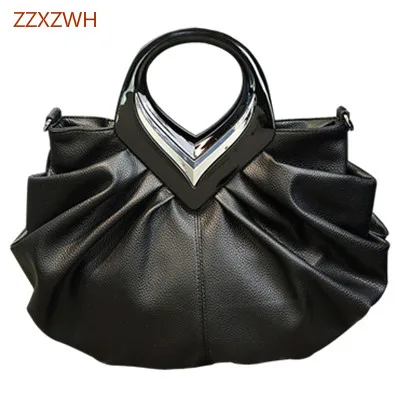 Женская кожаная сумка, сумка-мессенджер, с рюшами, зима, известный бренд, роскошная дизайнерская сумка, основная Женская Высококачественная сумка-торба, вместительные сумки