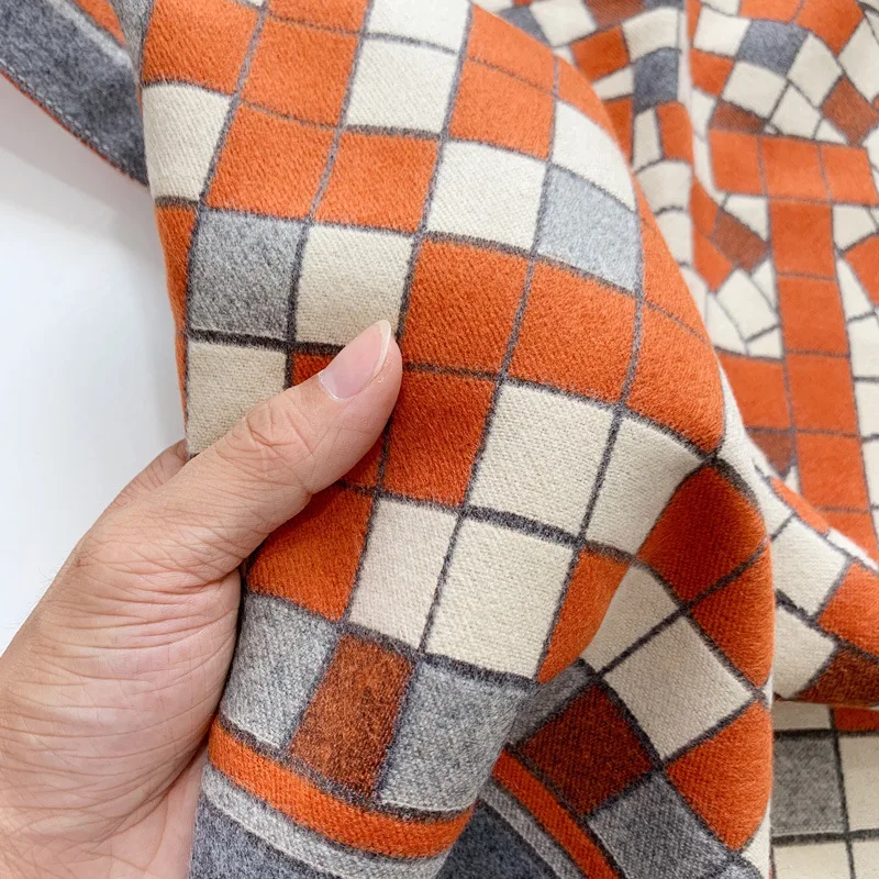 Fashion Plaid Solid Winter Scarf for Women Pashmina Shawls Wraps Lady Warm Tassel Blanket Scarves Cashmere Bufanda
