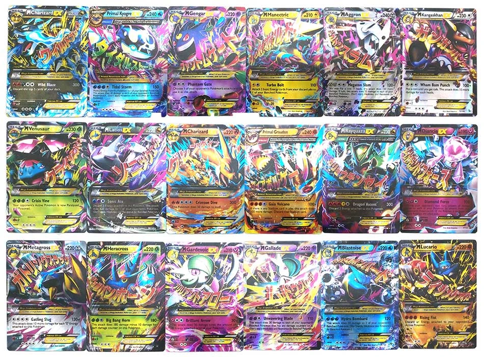 18 Pcs No Repeat Pokemon French Card All Ex Mega Shining Pokemon English Card Ptcg Game Battle Carte Trading Children Toy Game Collection Cards Aliexpress