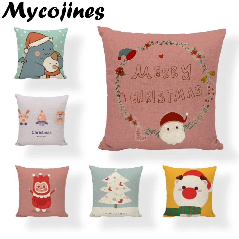 

Popular Christmas Pillow Case Deer Snowman Santa Socks Christmas Tree Sofa Dormitory Lounge Chair Decoration Cushion Cover