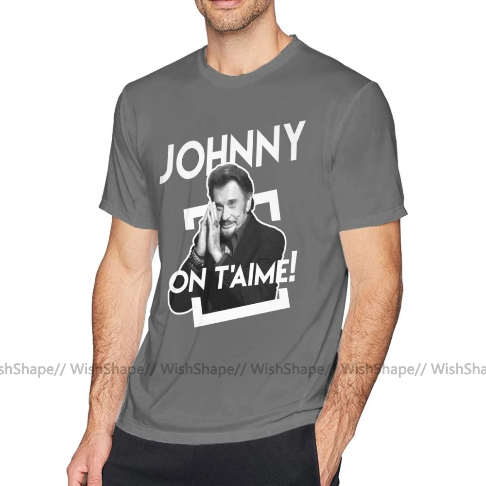Футболка с надписью Jonny Hallyday футболка принтом On 100% хлопок Мужская коротким