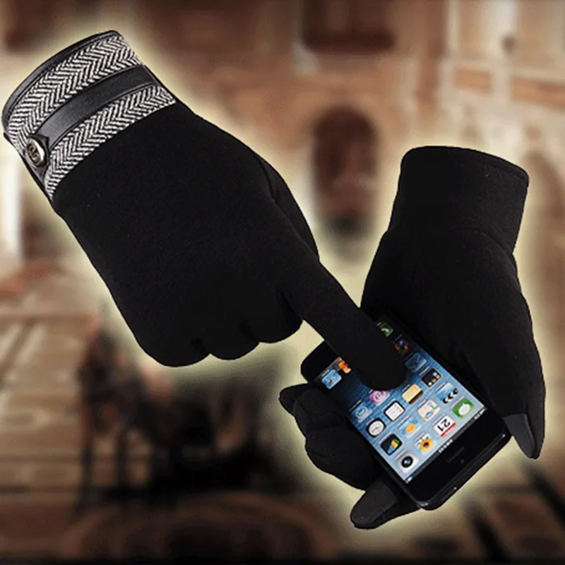 

Litthing Unisex Gloves Colorful Mobile Phone Touched Gloves Warm Men Women Winter Mittens Black Warm Smartphone Driving Glove