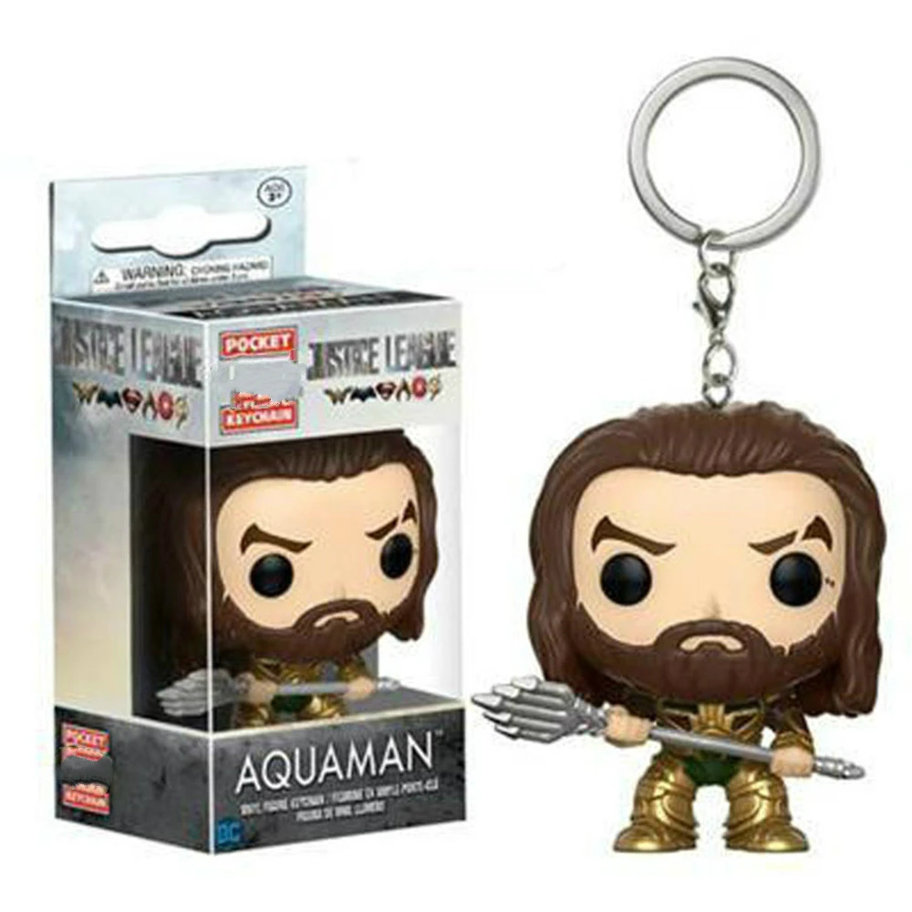 

Funkos POPS Aquaman Justice League Poseidon Action Figure Keychain Collectible Aquaman Model Funkos Figure Toys Gift for Kids