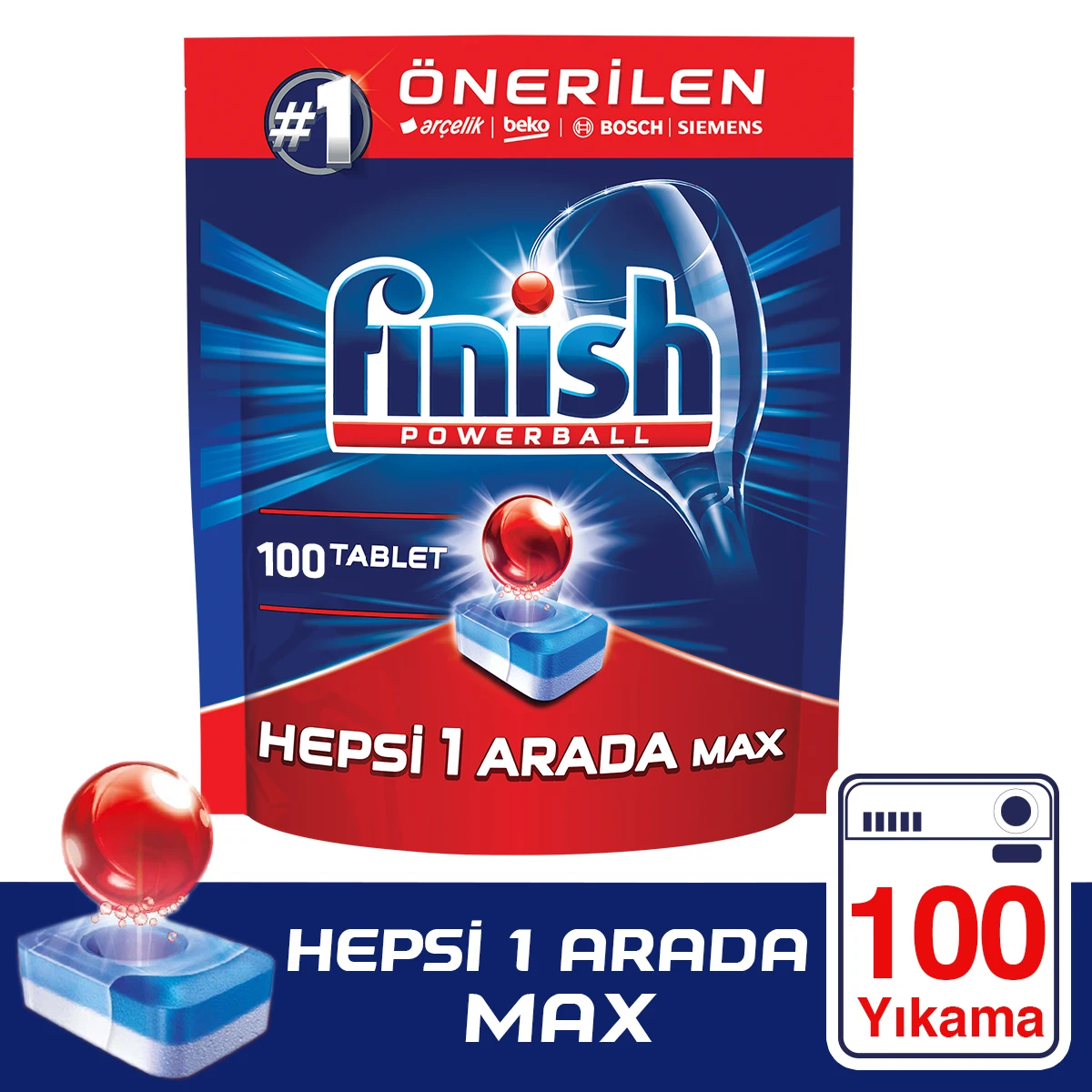 

Finish All In One Max Dishwasher Detergent 100 Tablet