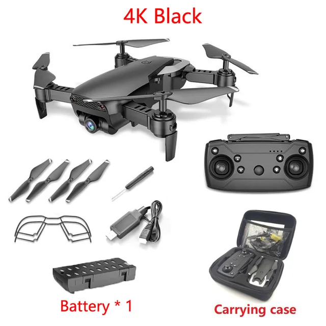 4K Black 1B CB LAUMOX M69G FPV RC Дрон 4K камера оптический поток селфи Дрон складной Wifi Квадрокоптер вертолет - Цвет: 4K Black 1B CB