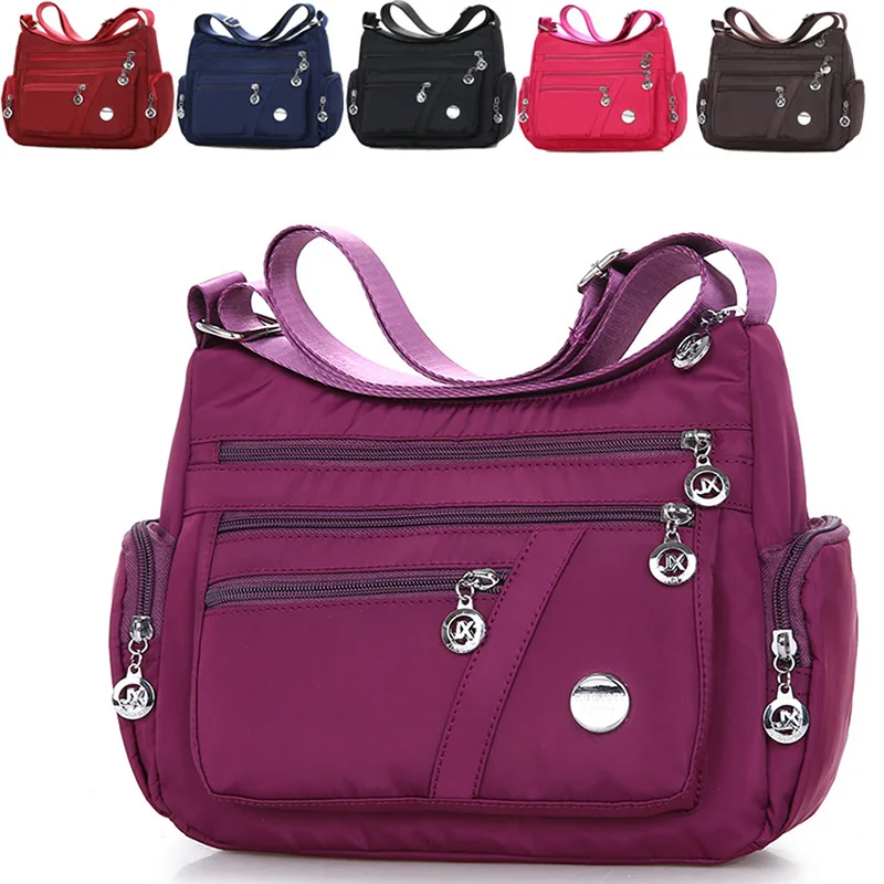 Fashion Women Shoulder Messenger Bag Nylon Oxford Lightweight Waterproof Zipper Package Large Capacity Travel Crossbody Bag crossbody bag,women shoulder bag,women messenger bag