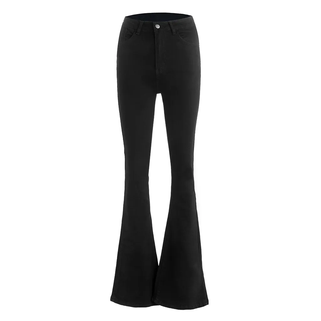 SAGACE модные джинсовые расклешенные брюки элегантные женские Ретро обтягивающие джинсы Широкие брюки леди случайный звонок-низ расклешенные брюки женские