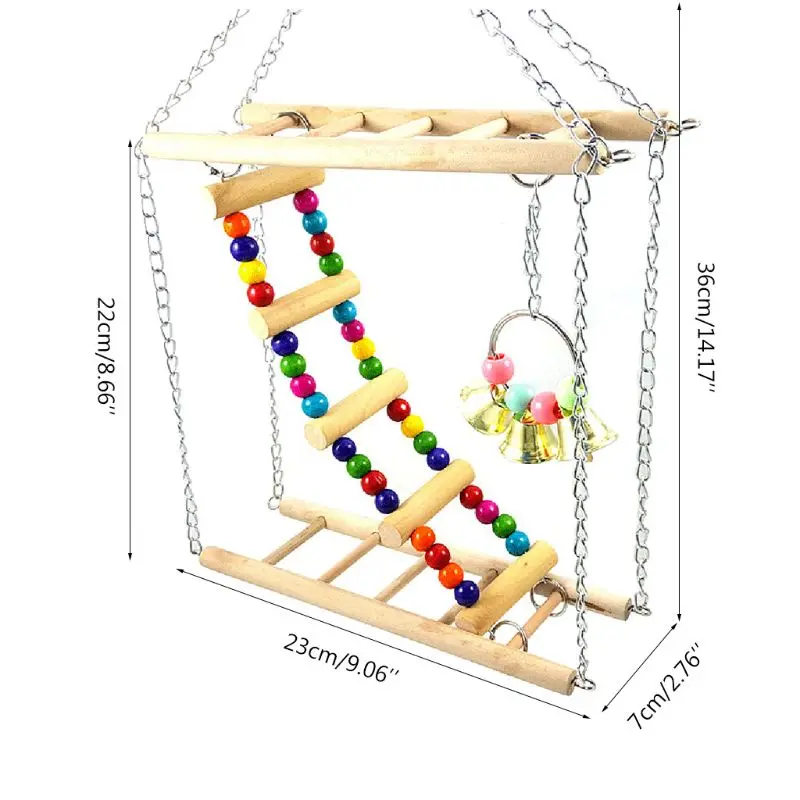 Попугай скалолазание лестница качающаяся птица хомяк мост деревянные качели игрушки маленький питомец лестница стойка платформа клетка аксессуары