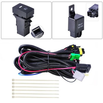 

H11 Fog Light Wiring Harness Sockets Wire LED Indicators Switch For Ford Honda
