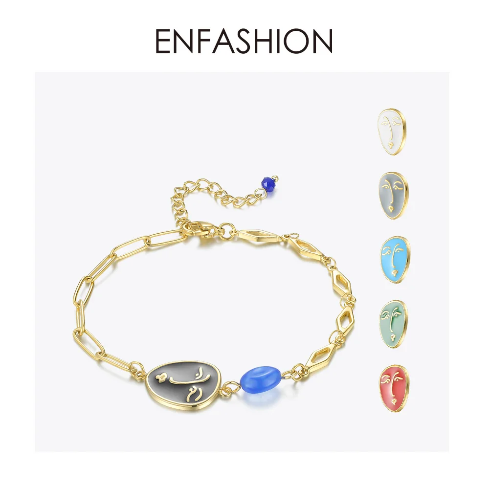 ENFASHION Цвет Фул уход за кожей лица браслет Femme цвета: золотистый, Цвет Нержавеющая сталь геометрические полые Браслеты для Для женщин Модные украшения B192064