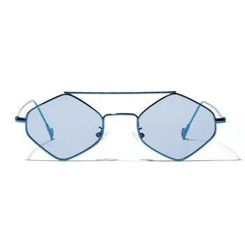 

New Vintage Small polygon Sunglasses Women Retro Classic Square Metal Sun Glasses Men Brand Designer Black lens Eyeglasses UV400