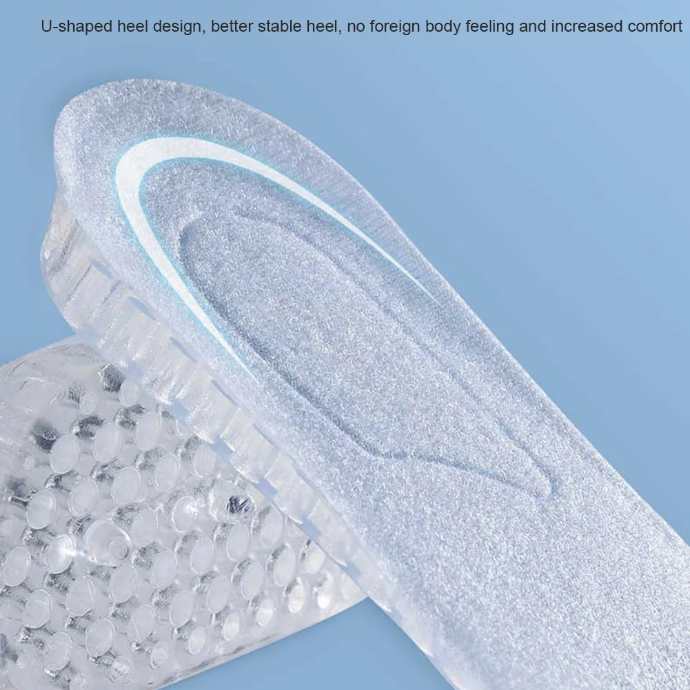 1pair Unisex Silicone Comfortable Inserts Invisible Height Insoles Five Layers max 6.5cm