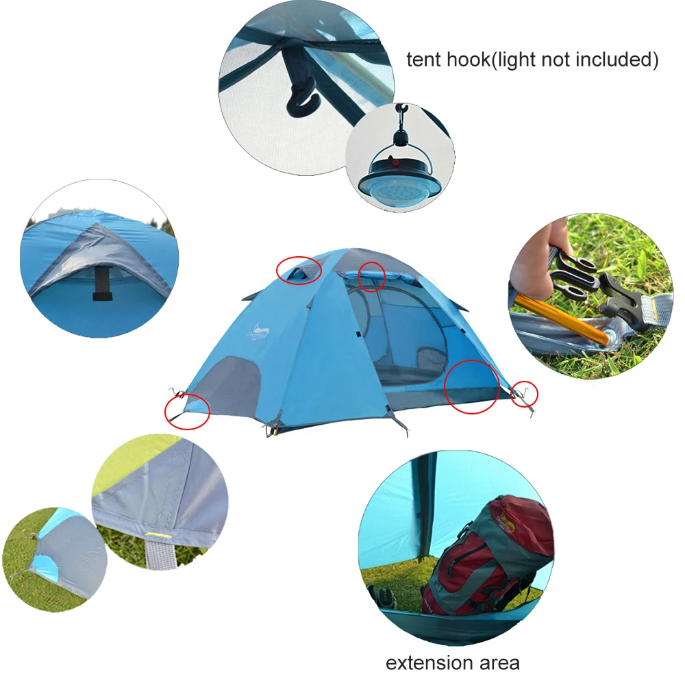 Camping tent Desert&Fox 3 season lightweight tent outdoor camping hiking tents with carry bag 2-3 person double layer backpack compact tent portable tent
