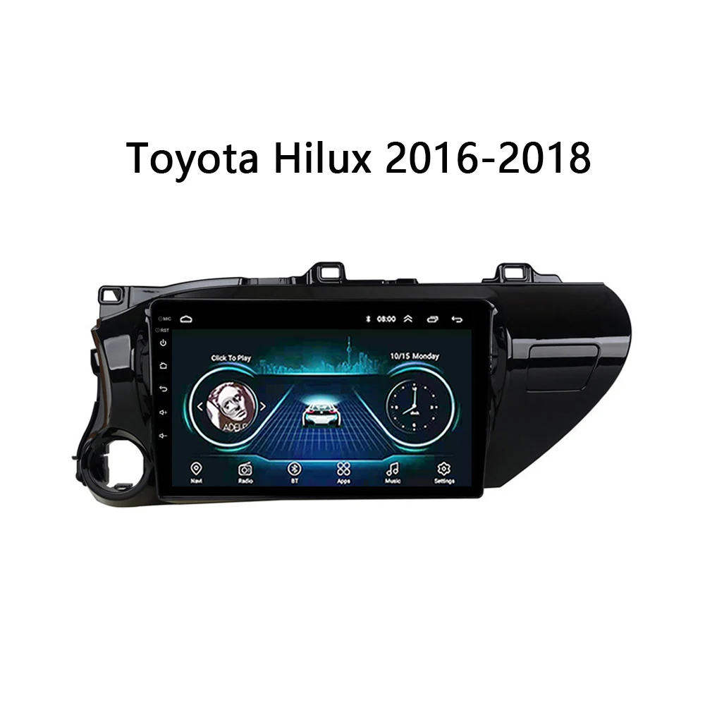 Автомагнитола для TOYOTA HILUX мультимедийная система gps навигация головное устройство Android 8,1 1" Carplay USB FM SWC DVR OBD