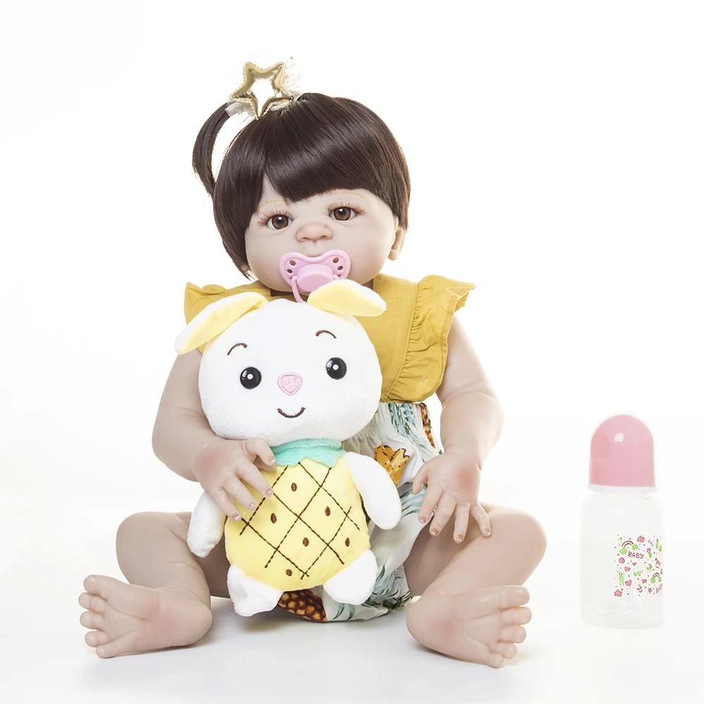 55 см полностью силиконовая кукла Reborn Baby Doll игрушка Bebe Reborn 22 дюйма новорожденная девочка принцесса младенцы кукла Купание игрушка детский подарок