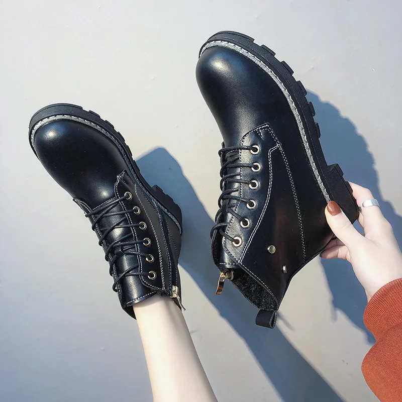 

Zipper Round Toe Lady Boots Booties Woman 2019 Low Heel Women Shoes Autumn Sexy Thigh High Heels High Sexy Luxury Designer