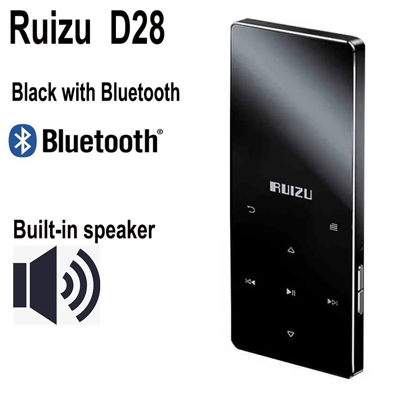 Black with Bluetooth Ruizu mp3-плеер аудио плеер электронная книга рекордер радио без потерь Музыкальный плеер Видео плеер часы - Цвет: Black with Bluetooth