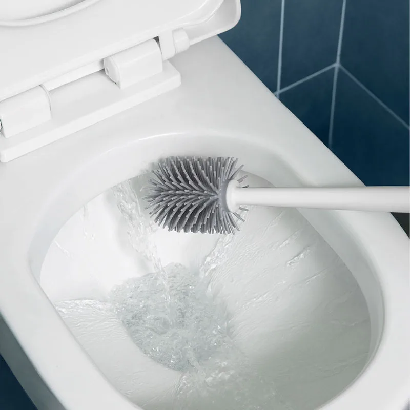 XIAOMI YJ Vertical Toilet Cleaning Brush Soft Glue Bristles Toilet Brush Scrubber Clean Handle Corner Brush Bathroom Toilet Tool (2)