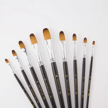 

9Pcs/Set paint by numbers brushes Watercolor Gouache Paint Brushes Different Shape Round Pointed Tip Nylon Hair Art Supplies