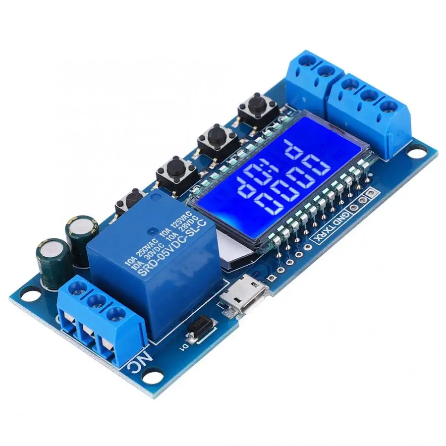 

DC 5V 12V 24V Time Delay Relay Module LCD Display Delay Off Cycle Timer 0.01s-9999min Circuit Board Timing Control Module DIY