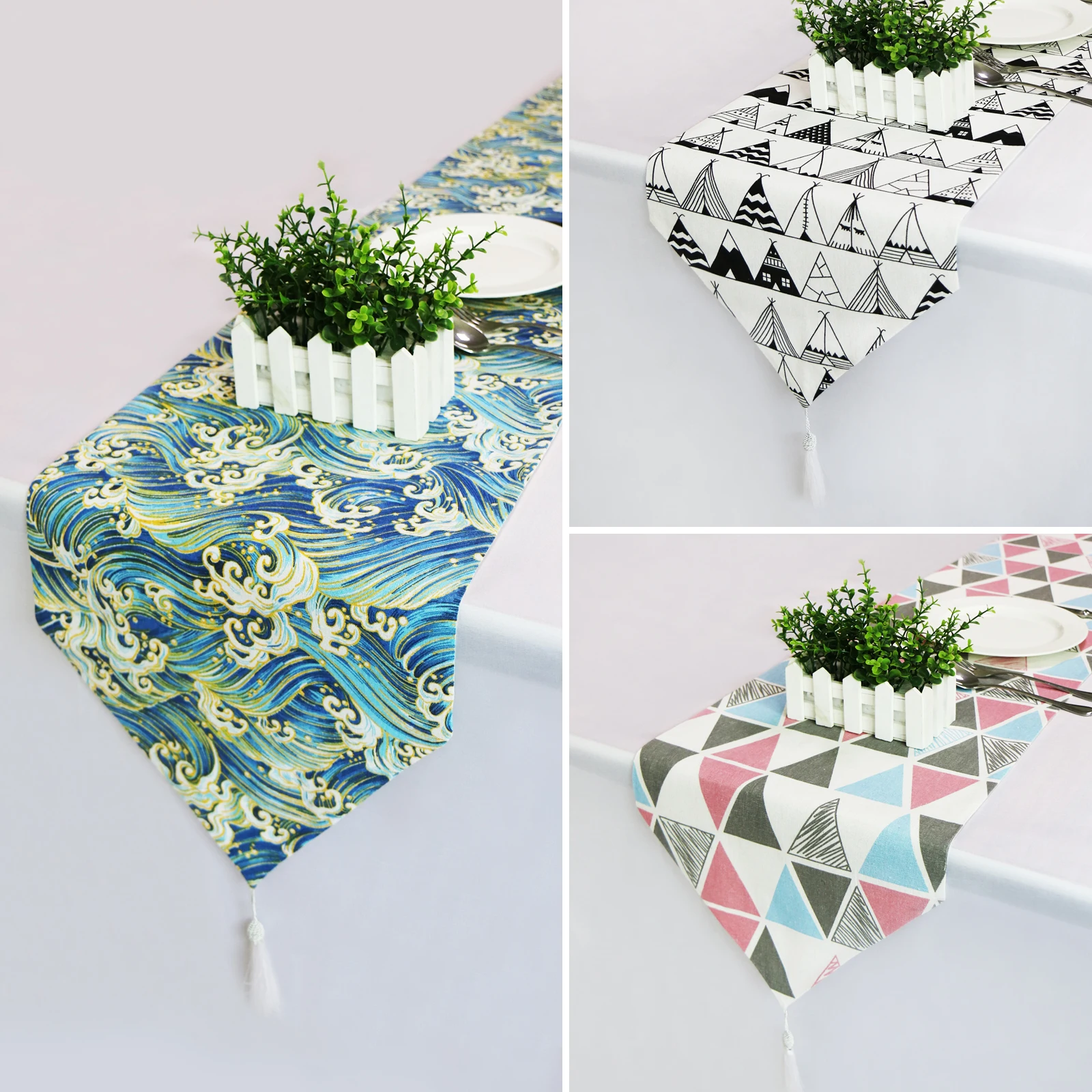

1pcs Table Runner Linen Christmas Decoration Dining Table Flag Tablecloths Placemat for Home Hotel Festival Decoration