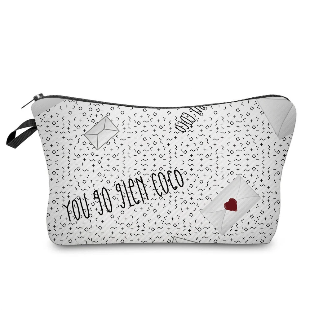 Deanfun косметичка из полиэстера водонепроницаемый макияж сумка для девочек белые буквы макияж сумки для женщин аксессуары подарок 51510
