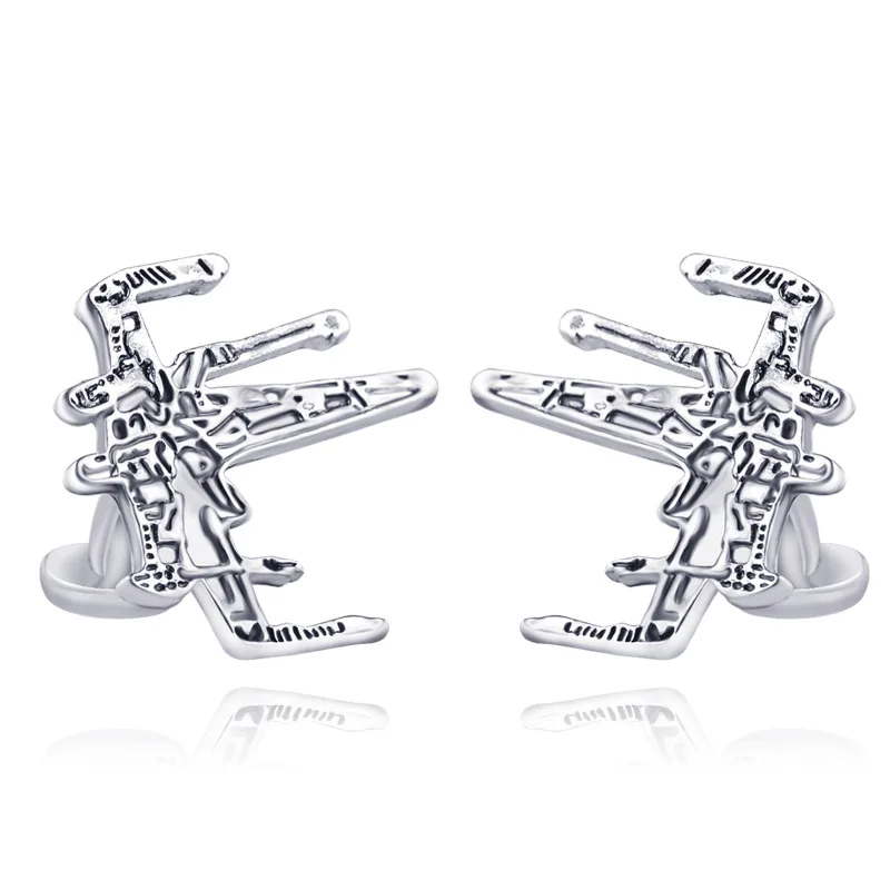 Star Wars Cuff Links Buttons Falcon Darth Vader Letter Tie Clips Alloy Shirt Cufflinks Men Jewelry Gift