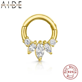 

Aide Round Diamond Pierced Cartilage Earrings For Women 925 Silver Puncture Earrings Jewelry Zircon Pendientes Brincos Aretes