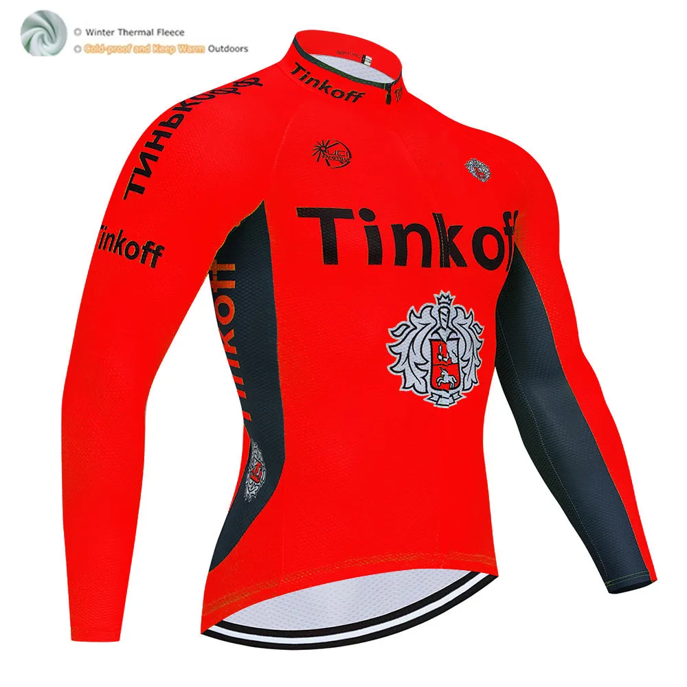 Tinkoff, красный Ropa Ciclismo Invierno, зимняя велосипедная Джерси, теплый флисовый комплект одежды с длинным рукавом для велоспорта, одежда для велоспорта - Цвет: Winter Jersey