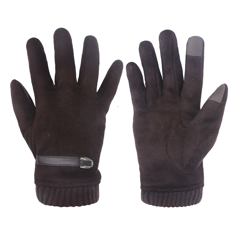 Мужские зимние перчатки, полный палец, теплые эластичные перчатки для сенсорного экрана, варежки, перчатки для езды на велосипеде