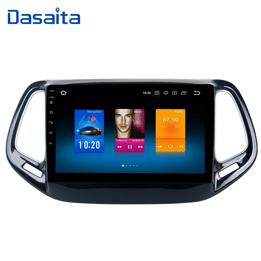 Dasaita " ips TDA7850 Android 9,0 Автомагнитола 1 Din для Jeep Compass gps Bluetooth MP3 gps функция зеркального отображения экрана