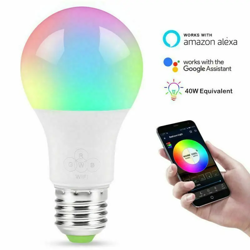 

Wifi Smart Multi-Color LED Light Bulb RGBW For Alexa/Google Home,magic Home Pro App Control