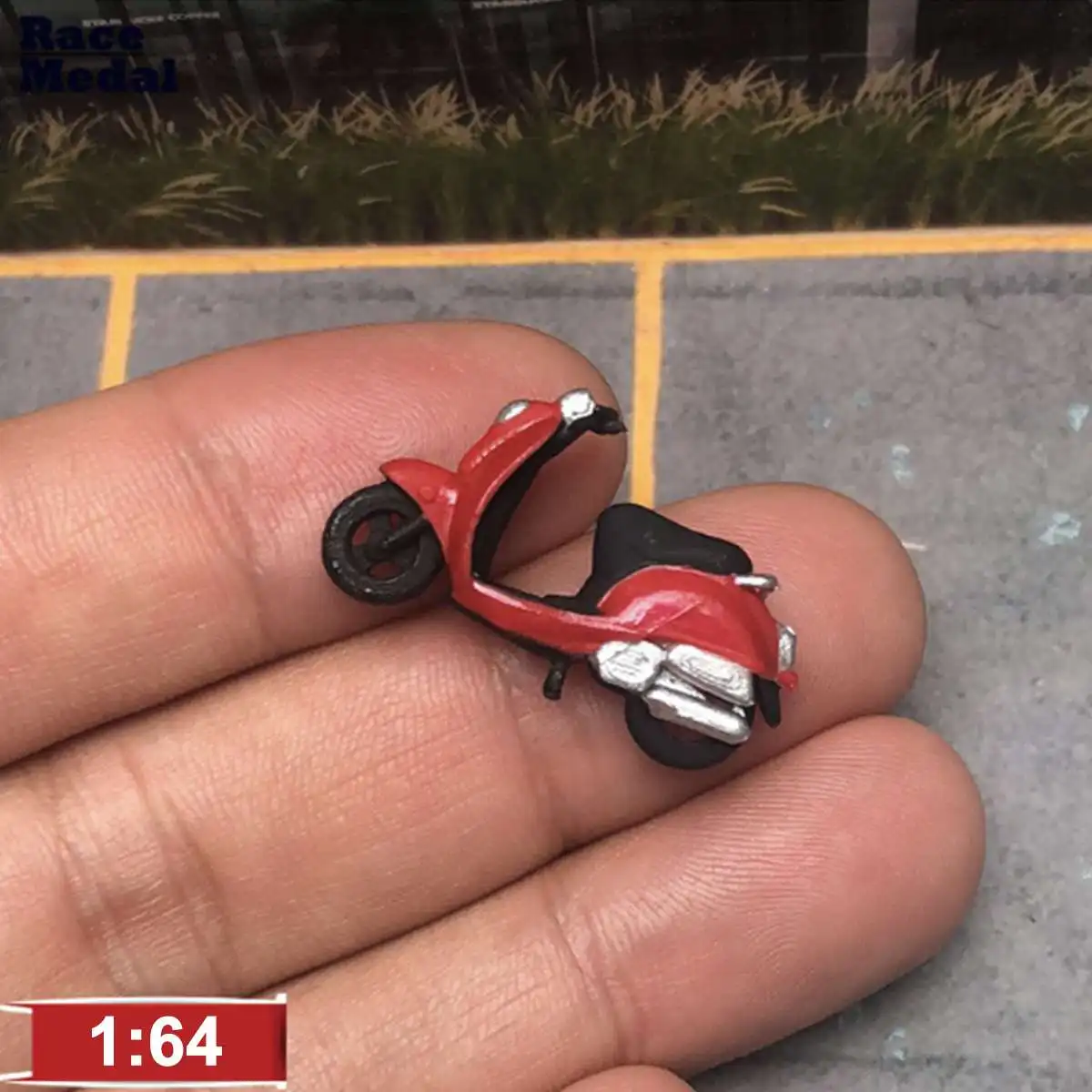 Red 1/64 модель мотоцикла автомобиль для города архитектурное здание дорожный стол макет сцены материал пластик Diorama модель мотоцикла - Цвет: Red