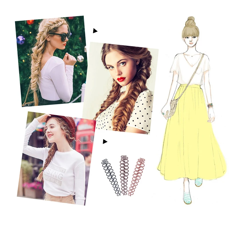 Multi-style Women Hair Accessories DIY Hair Styling Braiding Tools Magic Donut Bun Maker Hairstyle Braider Twist Headwear Clips