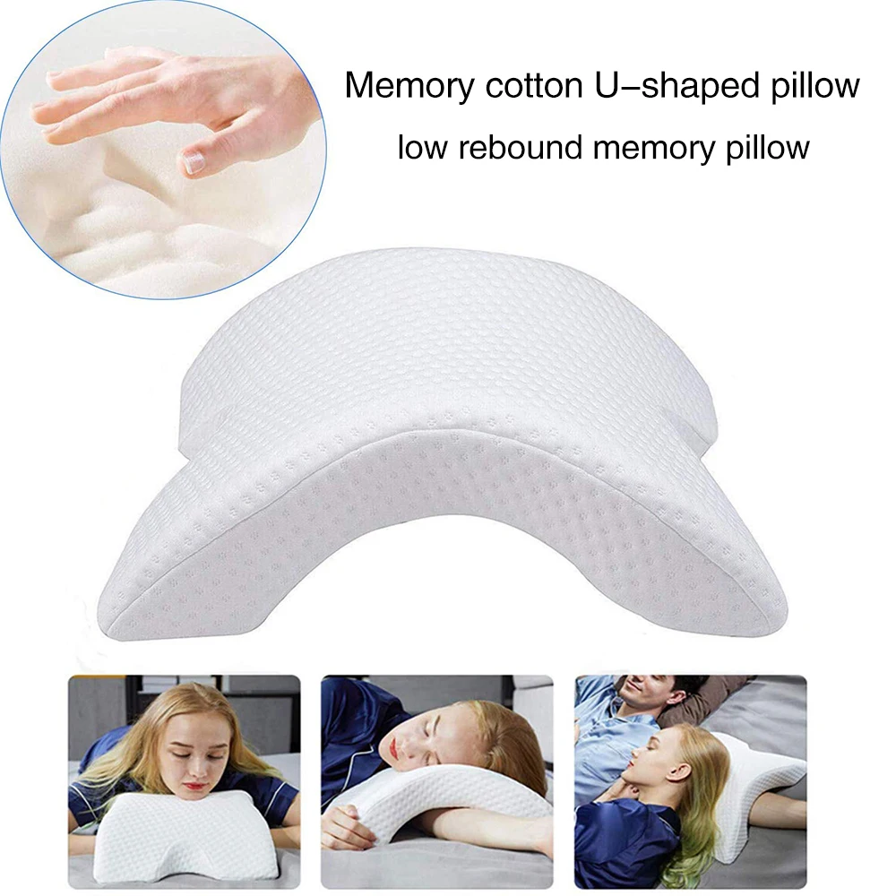 

White Arch Memory Foam Pillow Arched Pillow Durable Office Lunch Break Travel Soft Sleep Relief The Pain Pillow For Lover couple