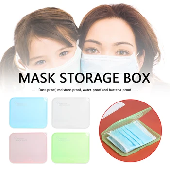 

Portable Transparent Dustproof Face Mask Storage Holder Box Kids Waterproof Mouth Cover Respirator Cloth Container Case