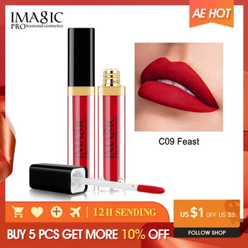 

IMAGIC Matte Lip Gloss Waterproof Liquid Lipgloss Matte Long Lasting Sexy Cosmetic Beauty Keep 24 Hours Makeup lips