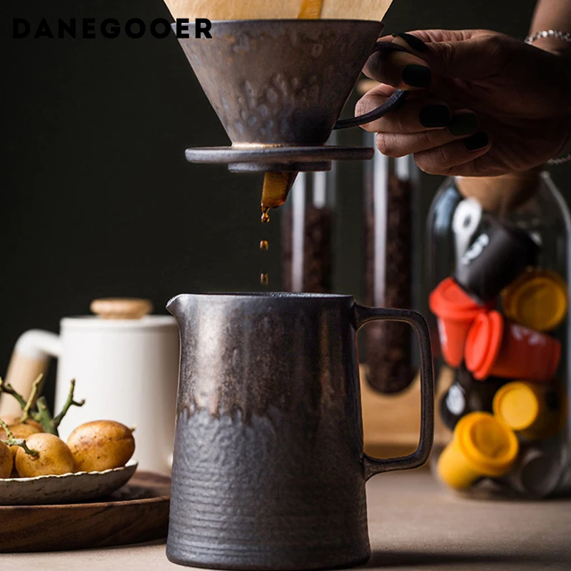 

Coffee Hand Filter Cup European Ceramic Gilt Coffee Filter Cup Retro Rust Glaze Coffee Funnel Filter Hand Cup